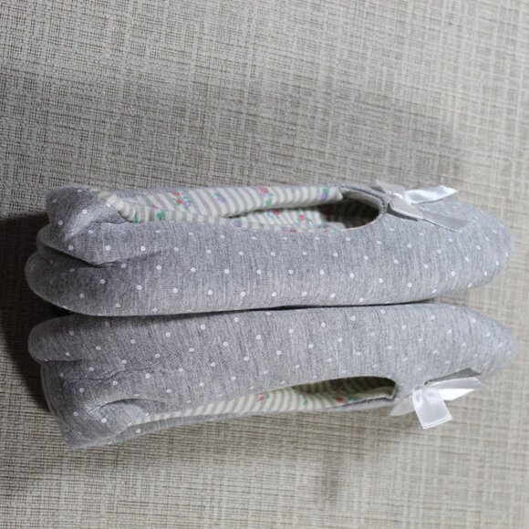 NWOT Pink Grey Polka Dot Slipper House Shoes - Picture 2 of 5